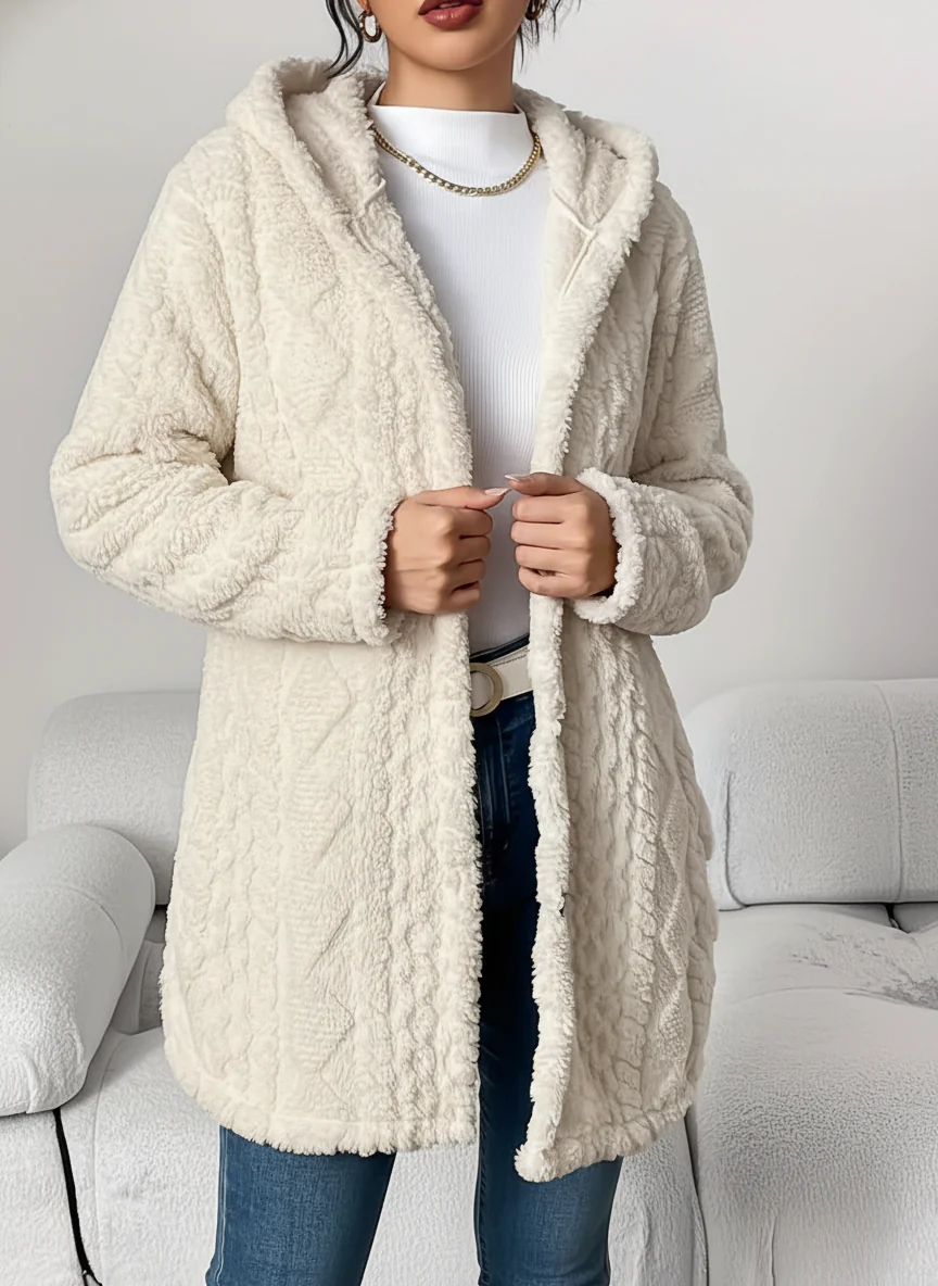 Cardigan en polaire pour femme avec capuche – Louise - Image 10