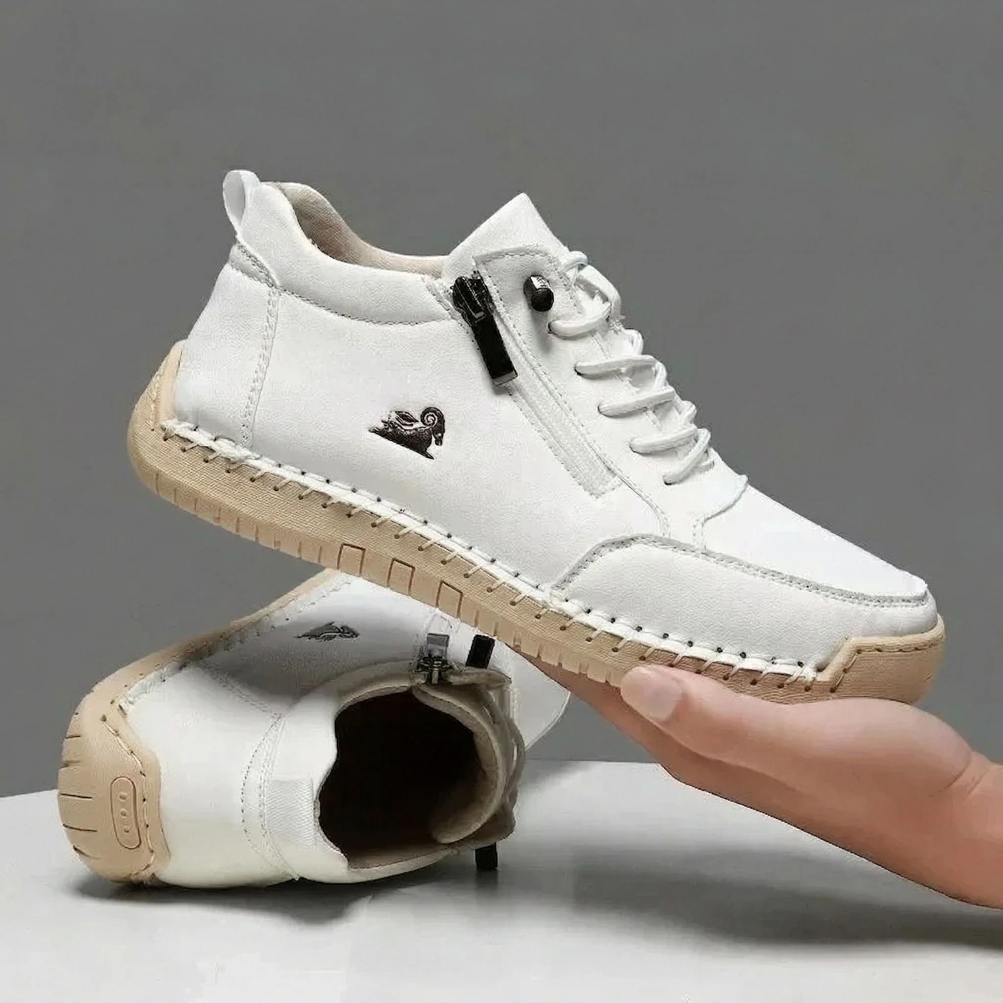 Bottines en cuir confortables avec fermeture éclair – Mavie - Image 5