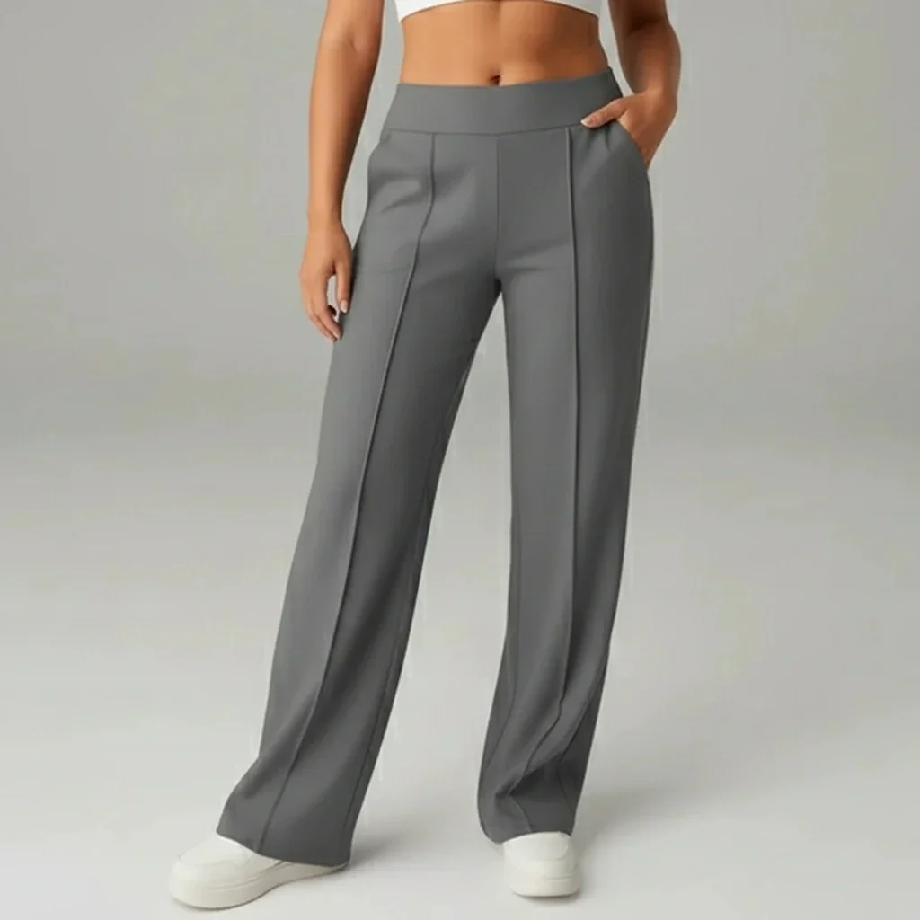 Pantalon stretch confortable taille haute à jambes larges – SoftFlex - Image 6