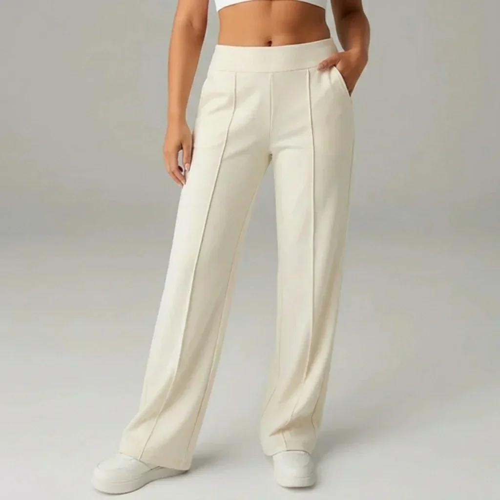 Pantalon stretch confortable taille haute à jambes larges – SoftFlex - Image 7