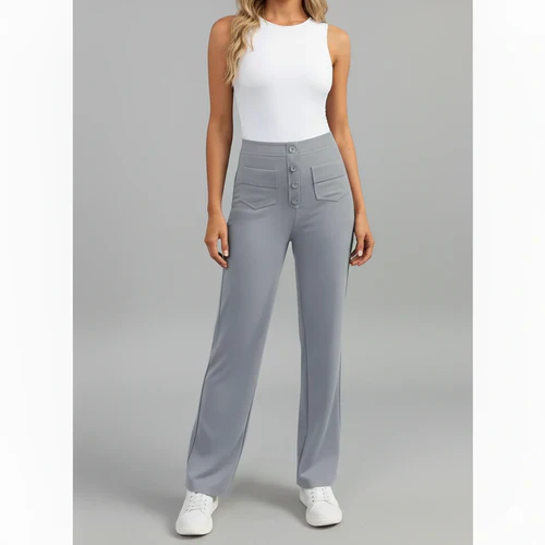 Pantalon Taille Haute Extensible avec Poches Latérales - Sophie - Image 7
