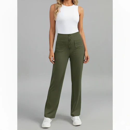 Pantalon Taille Haute Extensible avec Poches Latérales - Sophie - Image 8
