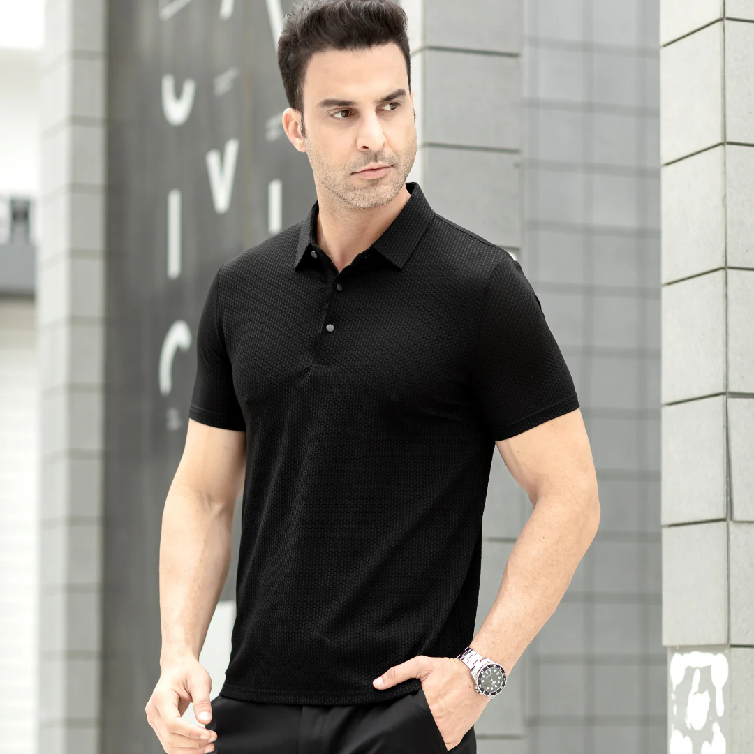 Polo Homme Texturé et Extensible - Image 5