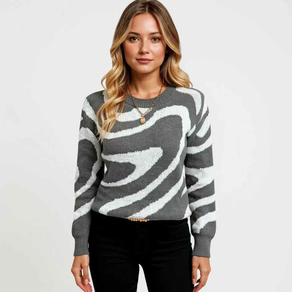 Pull Abstrait Chic pour Femme Camille - Image 2