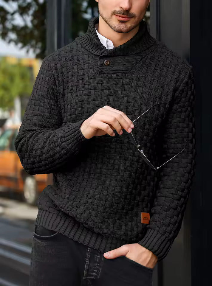 Pull en Maille à Col Châle Homme - Auguste - Image 4