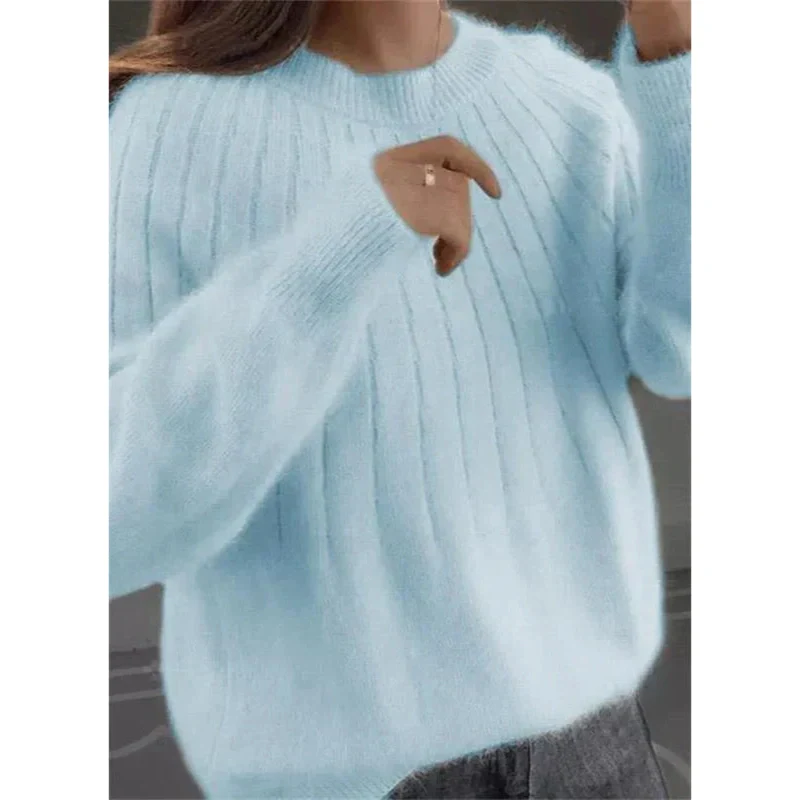 Pull Tricoté pour Femme Rose - Image 4