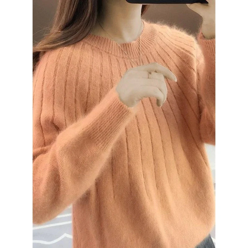 Pull Tricoté pour Femme Rose - Image 7